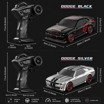 Hellcat a Control Remoto Drift con Luces y Sonido