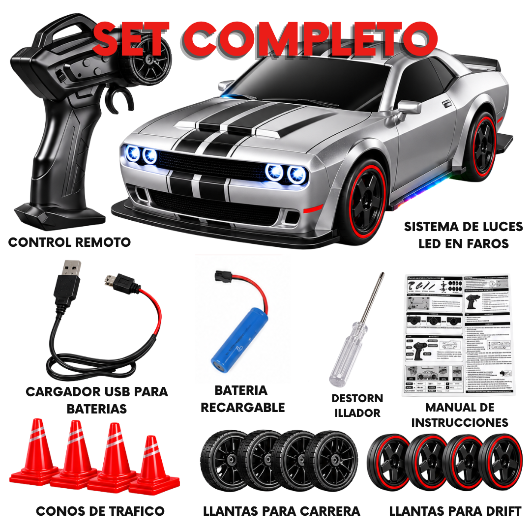 Hellcat a Control Remoto Drift con Luces y Sonido